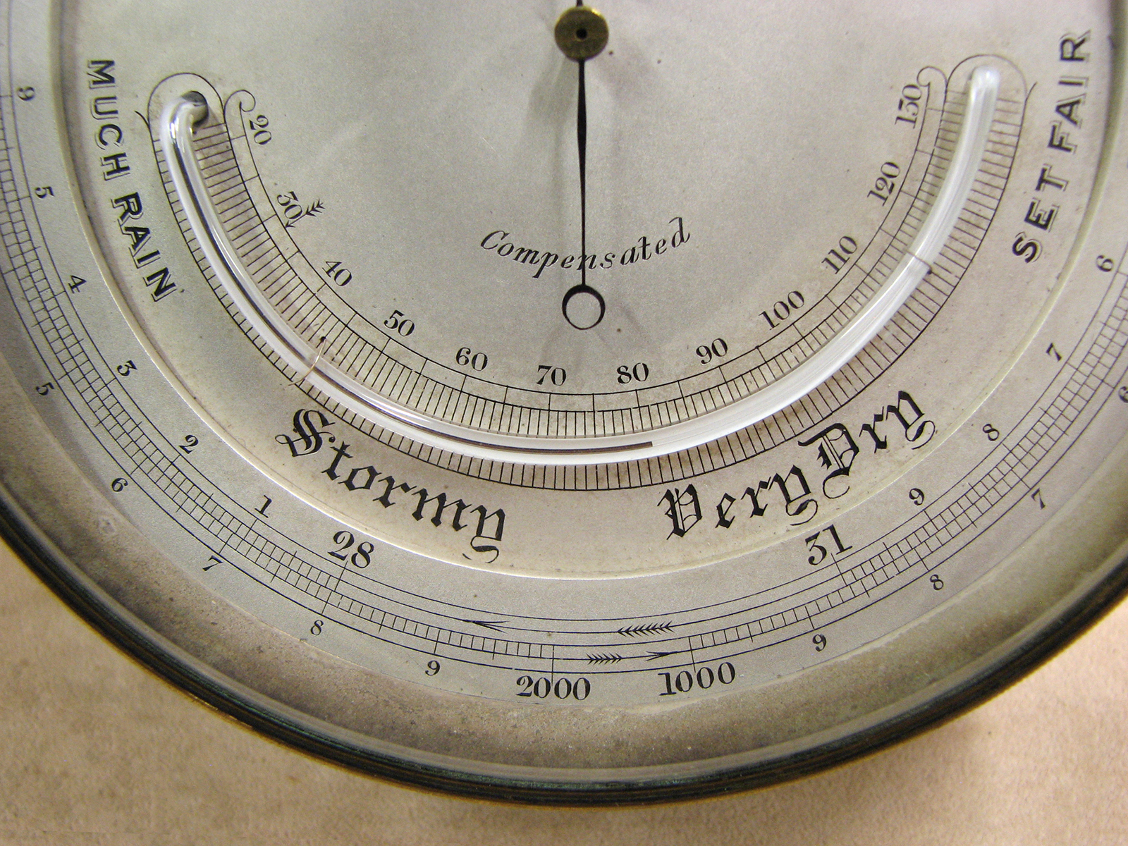 J. H. Steward 19th century barometer with thermometer